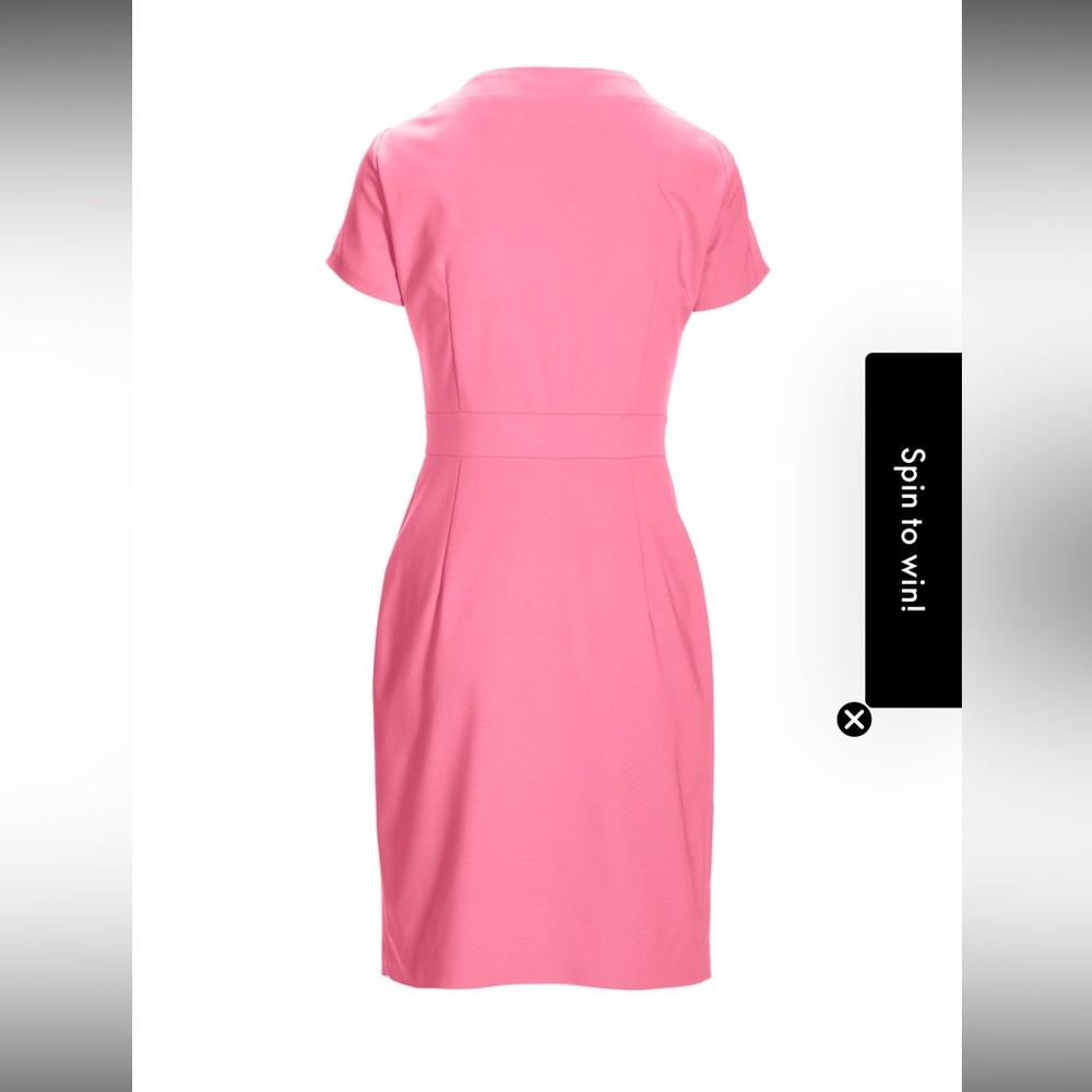 Boston Proper Pink Short-Sleeve Midi Sheath Dress - Picture 5 of 7